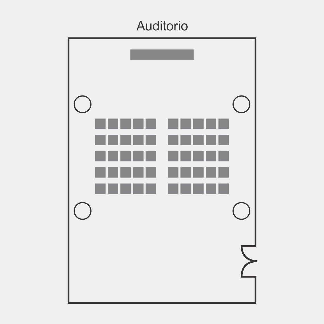 Foto del plano de sala de Eventos forma Auditorio