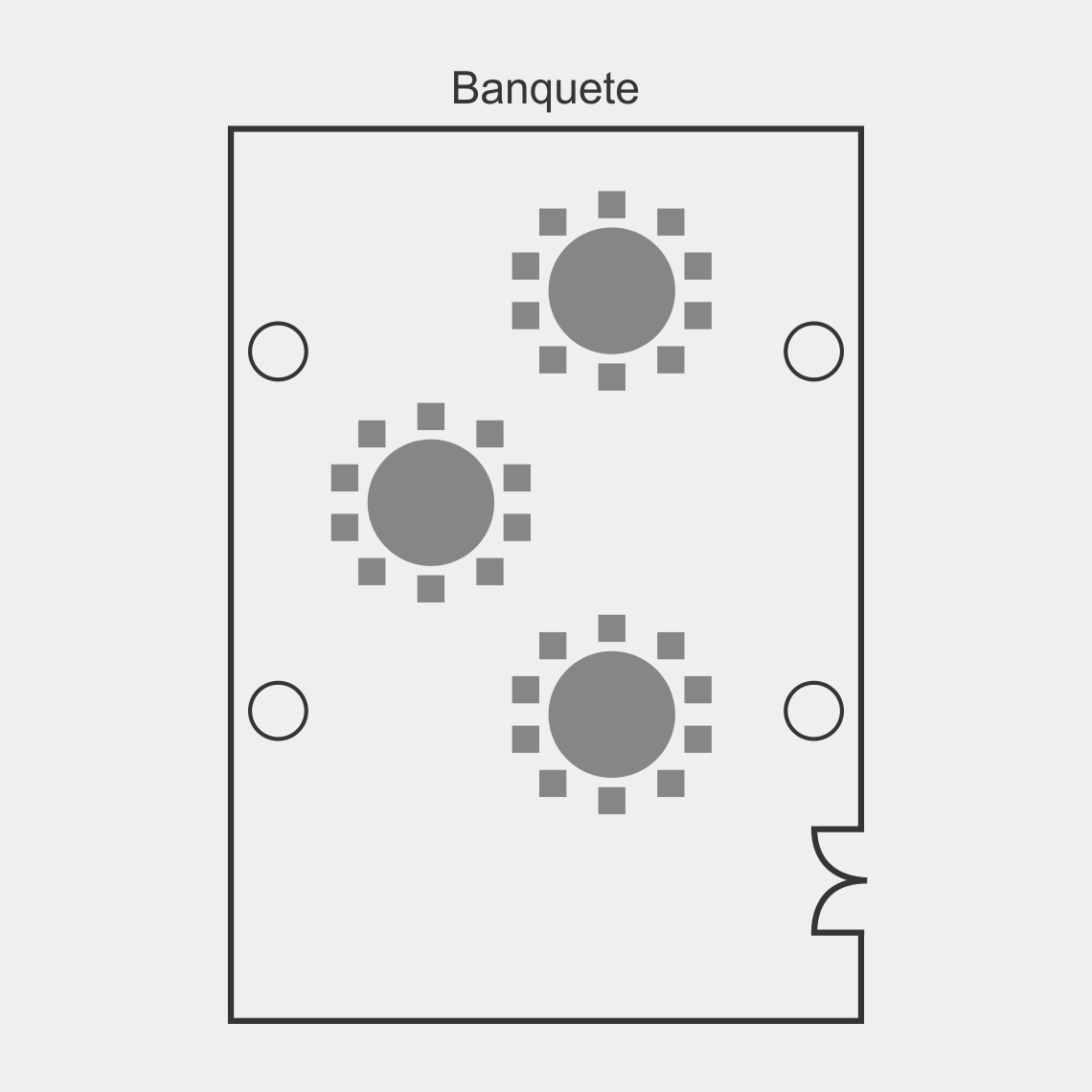 Foto del plano de sala de Eventos forma Banquete