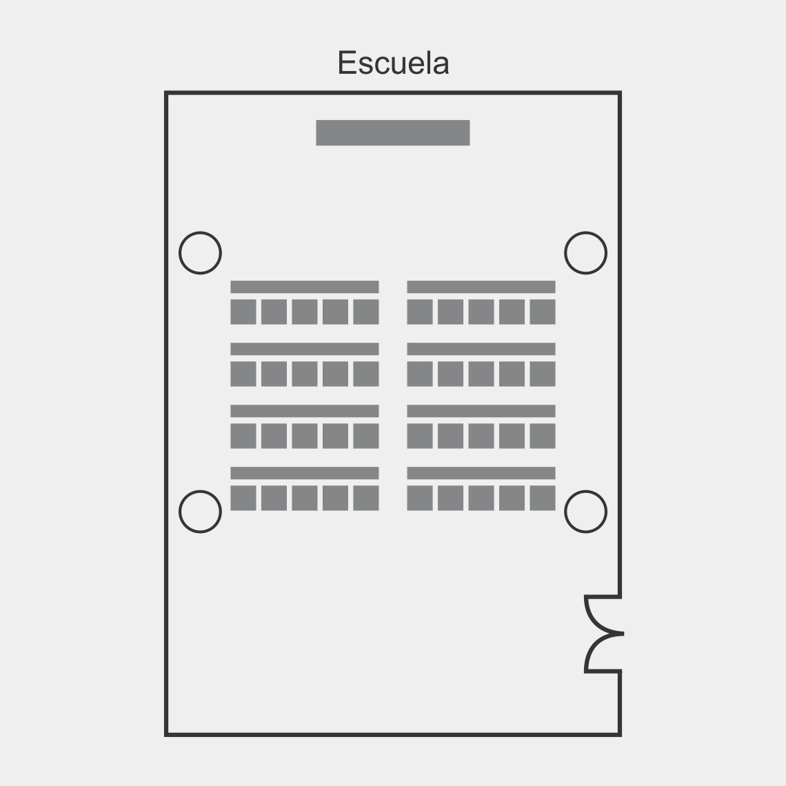 Foto del plano de sala de Eventos forma Escuela